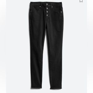 Madewell 10” Button Front High Rise Frayed Hem Skinny Jeans